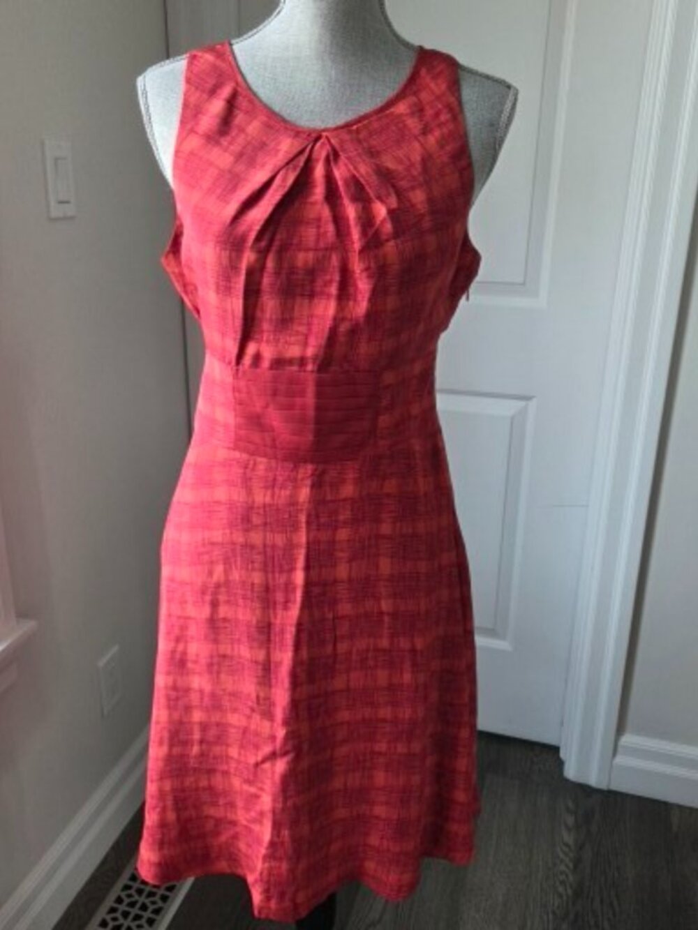 Girls from Savoy feminie plaid  silk fit and flare sleeveless dress size 6